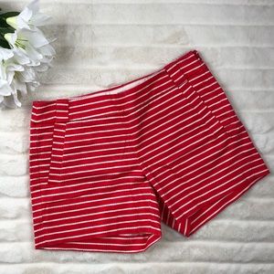 J. Crew Red-orange & white stripped shorts  size 4